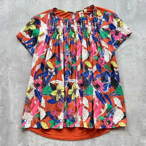 Anthropologie Tops - Anthropologie Dolan Left Coast Collection Pleated Floral Top, Size XS